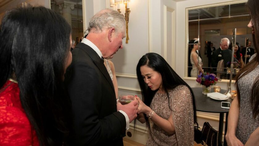 Jessica Chaijaya thanking King Charles III at The King's Trust gala.