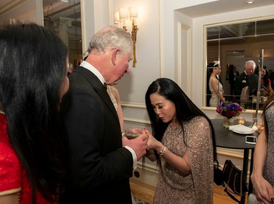 Jessica Chaijaya thanking King Charles III at The King's Trust gala.