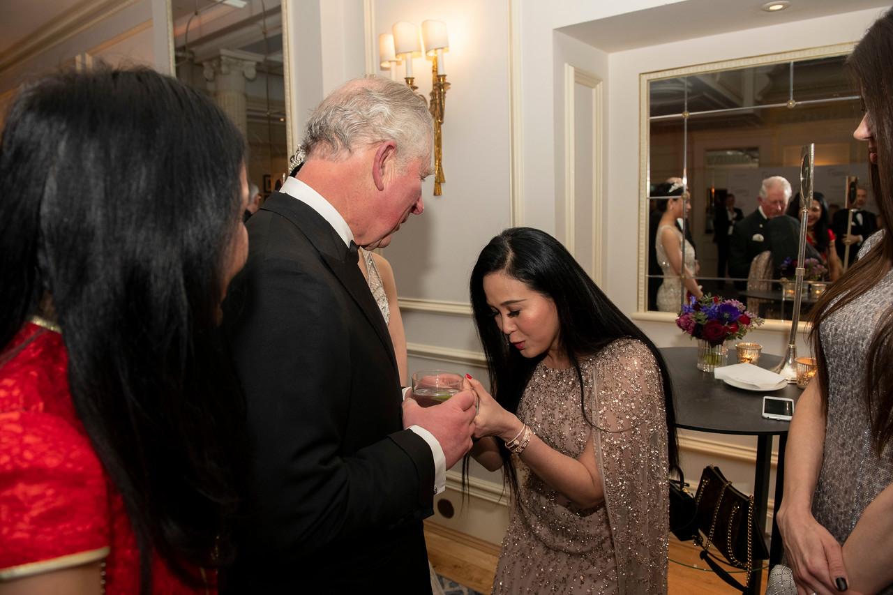 Jessica Chaijaya thanking King Charles III at The King's Trust gala.