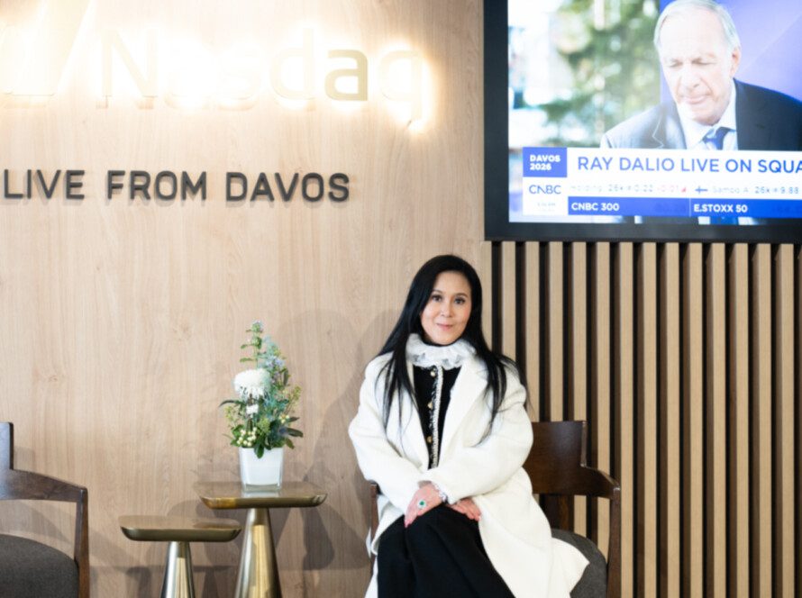 Jessica Chaijaya, President of the United Society Council, live from the Nasdaq Pavilion during the World Economic Forum 2026 in Davos
