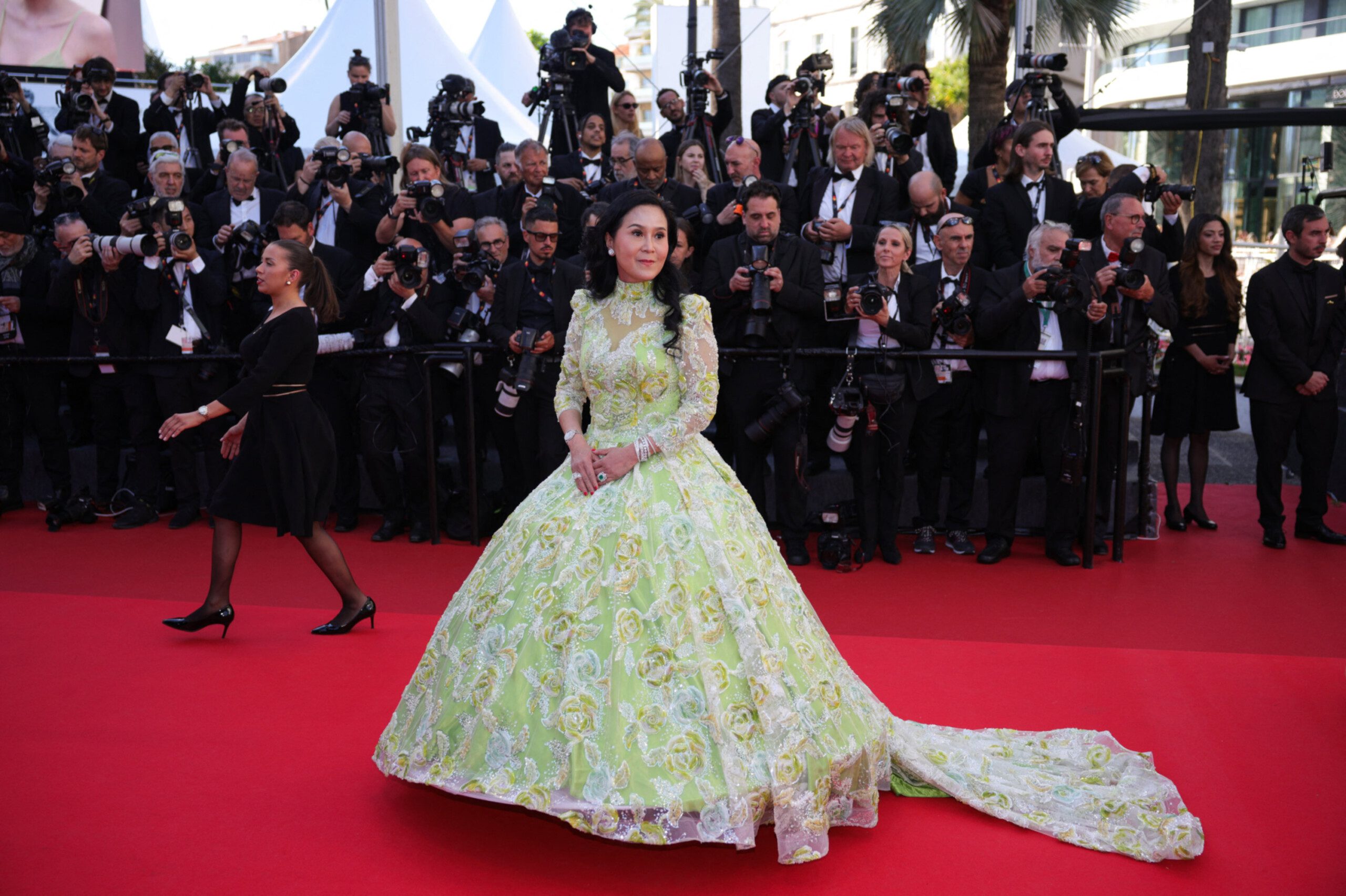 Jessica Chaijaya poses on the red carpet at the opening ceremony of the 79th Cannes Film Festival